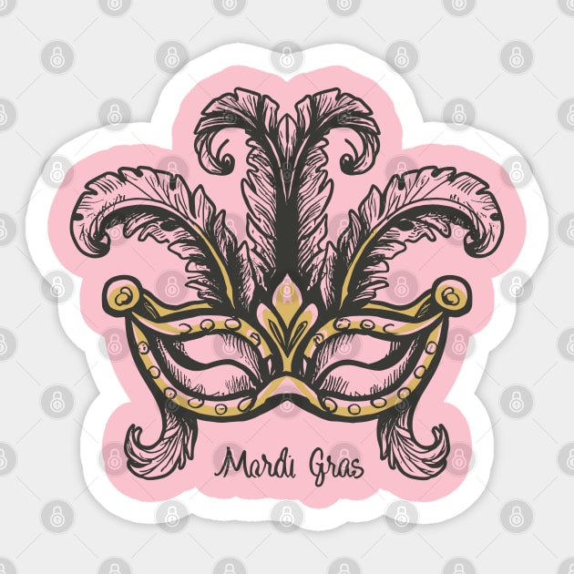 mardi gras mask Sticker by YuriArt